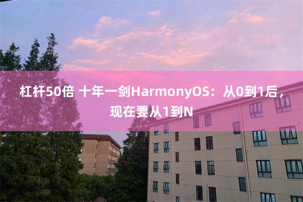 杠杆50倍 十年一剑HarmonyOS：从0到1后，现在要从1到N