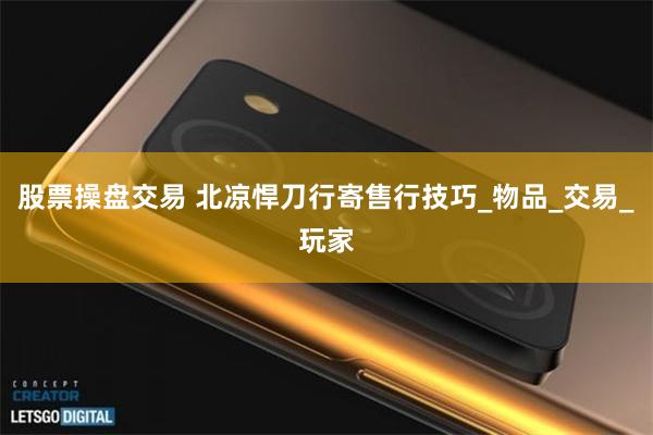 股票操盘交易 北凉悍刀行寄售行技巧_物品_交易_玩家