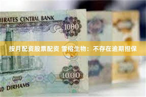 按月配资股票配资 雪榕生物：不存在逾期担保