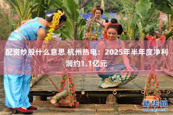 配资炒股什么意思 杭州热电：2025年半年度净利润约1.1亿元